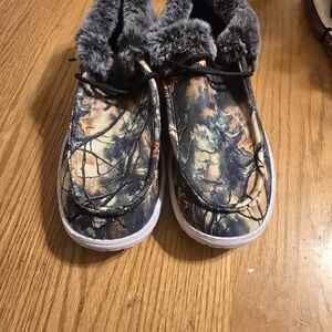 Women's Camouflage Fur-Lined Slippers